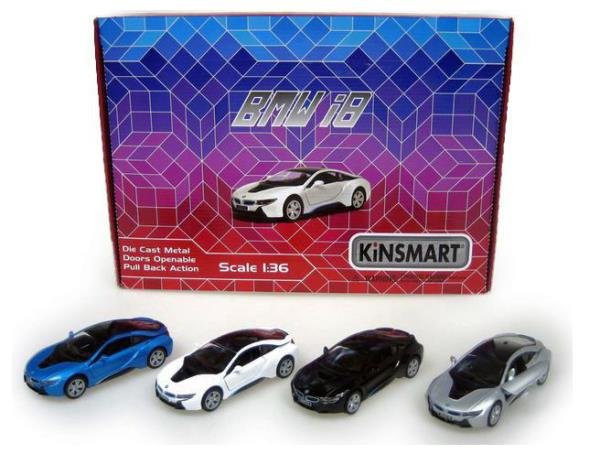 Model Metalowy Kinsmart 1:36 Bmw i8 Skala 1:36