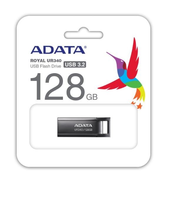 Adata, UR340, 128GB, USB3.2 Gen1, czarny