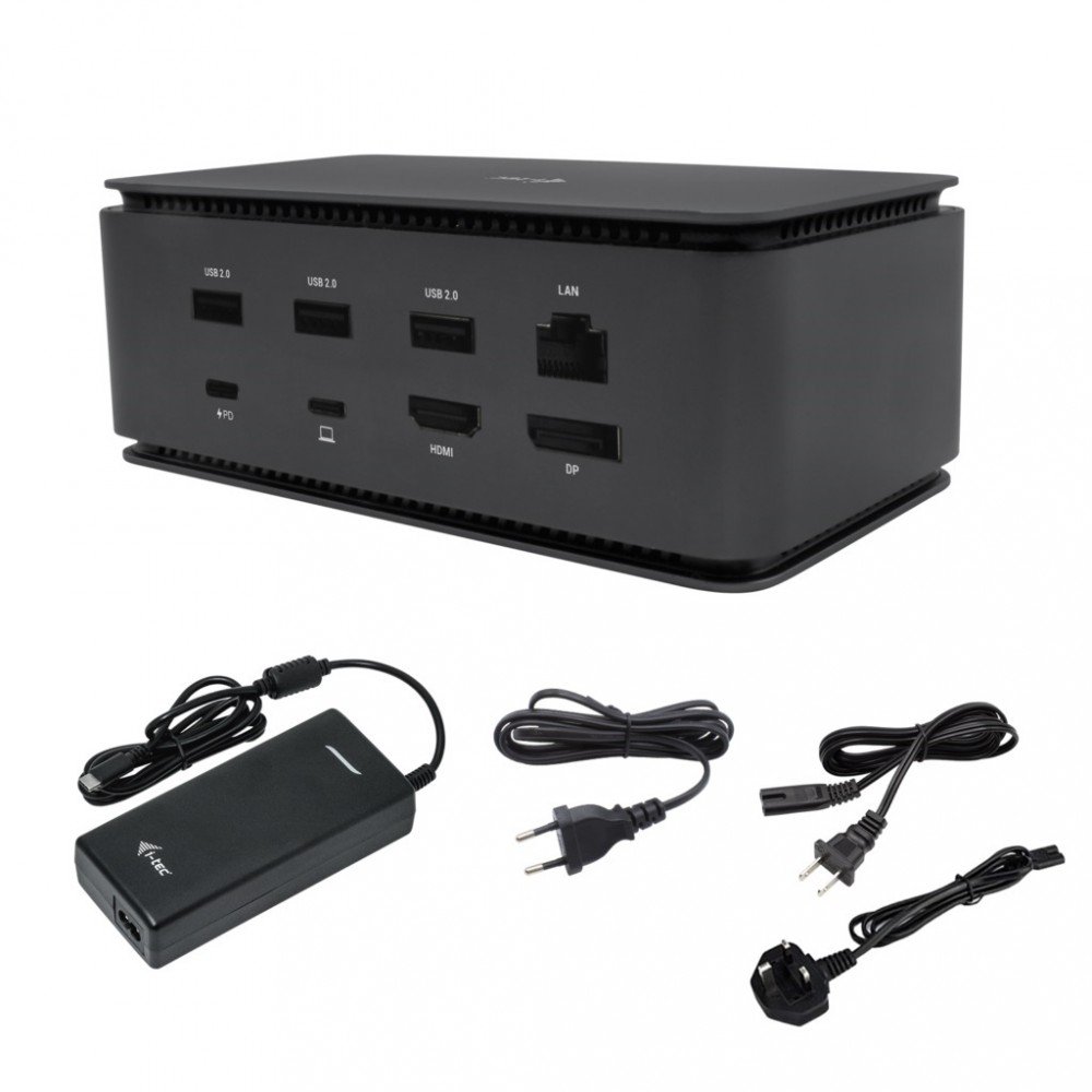 I-TEC USB4 Metal Docking station Dual 4K HDMI DP with Power Delivery 80W + Universal Charger 112W