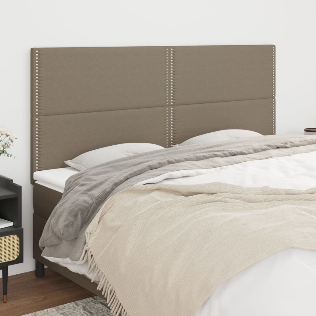 Lumarko Zagłówki do łóżka, 4 szt., taupe, 90x5x78/88 cm, tkanina