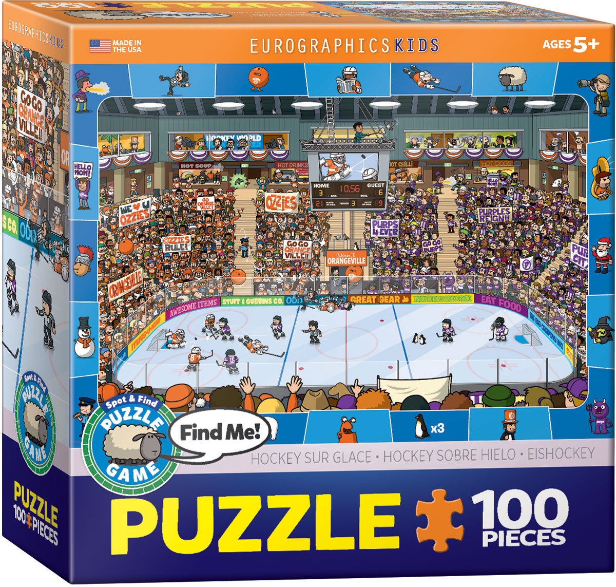 Eurographics Puzzle 100 Spot&Find Hockey 6100-0475 -