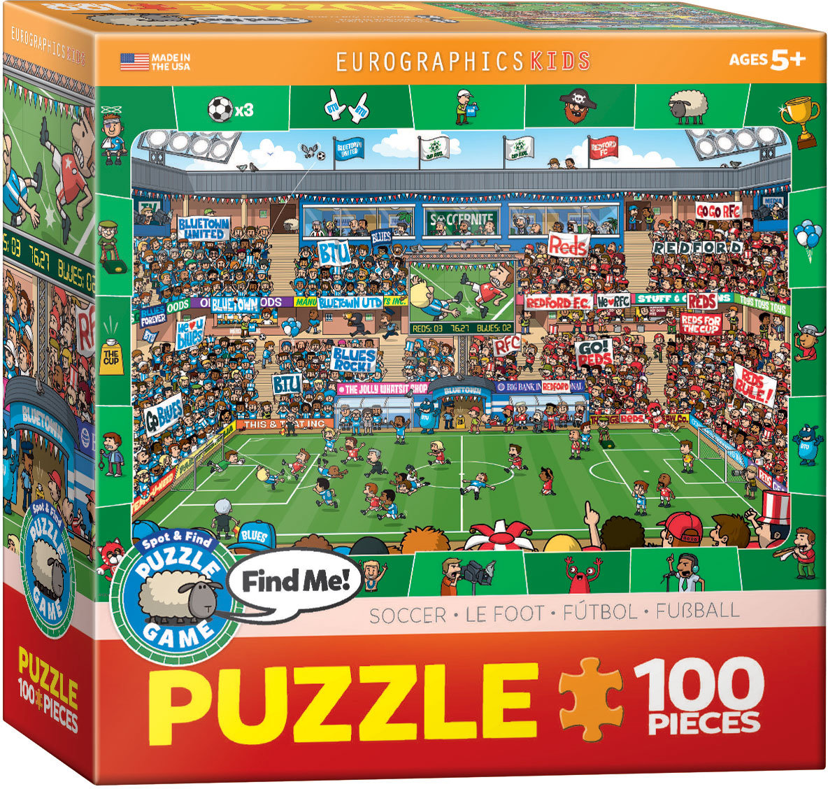 Eurographics Puzzle 100 Spot&Find Soccer 6100-0476 -