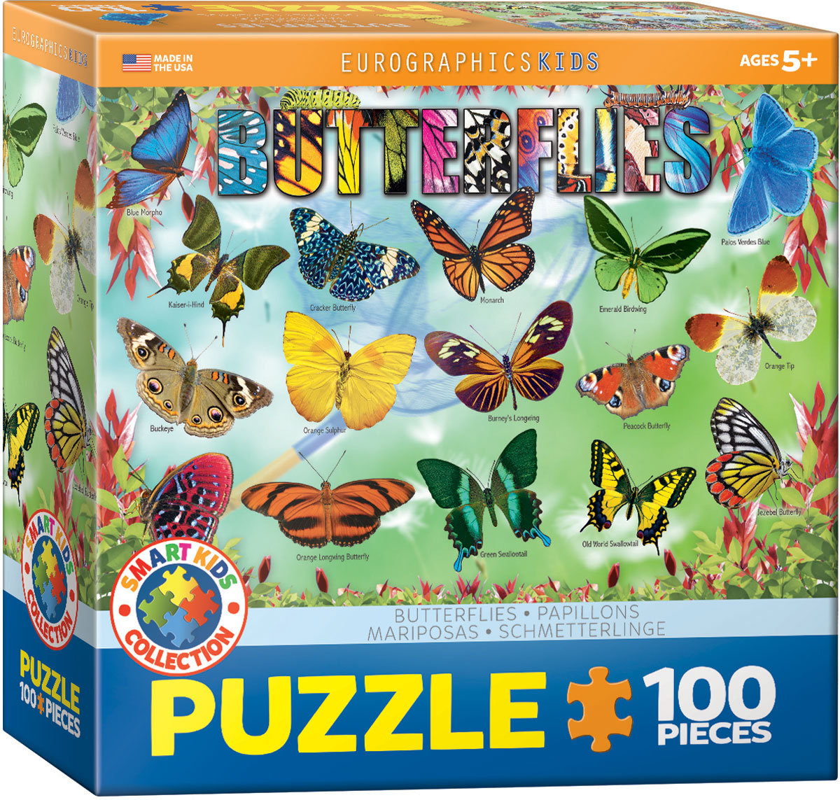 Eurographics Puzzle 100 Smartkids Butterflies 6100-5485 -