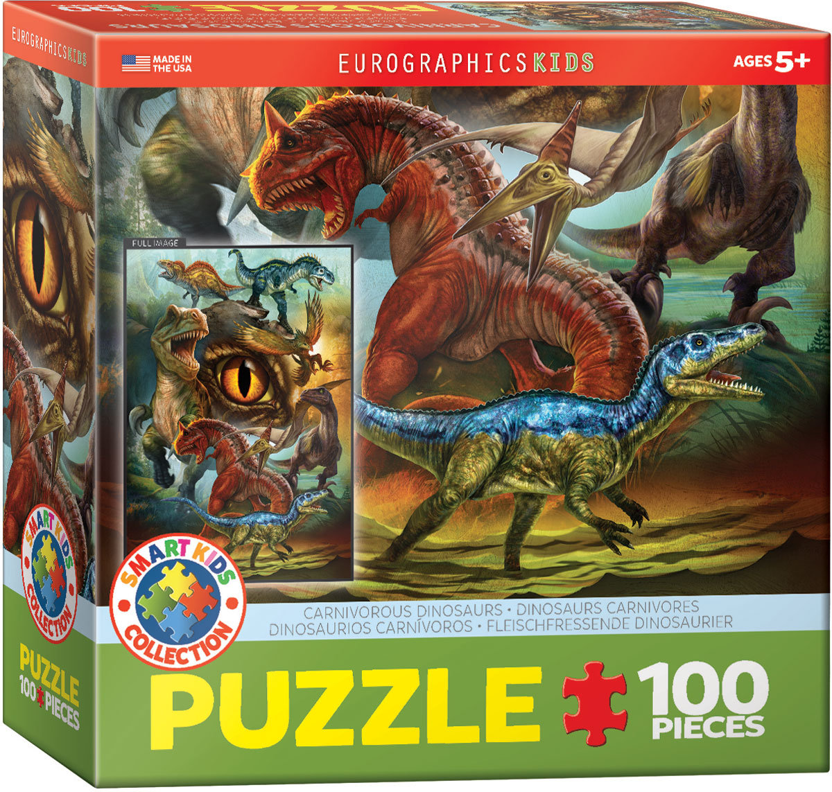 Eurographics Puzzle 100 Smartkids Carnivorous Dinosaurs 6100-0359 -