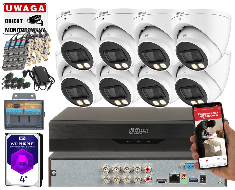 Фото - Комплект відеоспостереження Dahua Monitoring nocny Full-Color  HAC-HDW1509T-A-LED-0280B-S2 5MPx Anality 