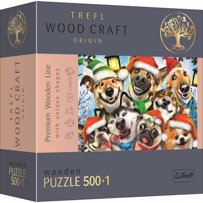 Puzzle TREFL Wood Craft Świąteczne pieski 20173 (500 elementów)
