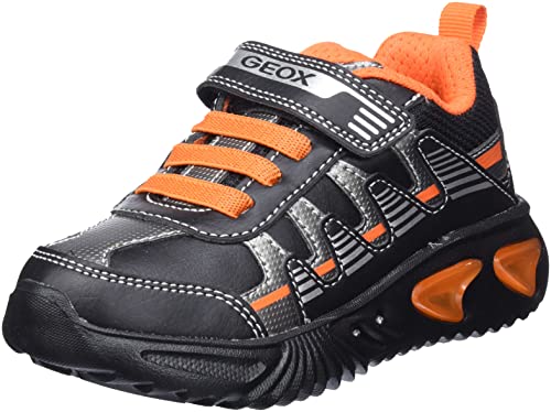Geox Chłopięce J Assister Boy B sneakersy, czarny pomara?czowy, 24 EU
