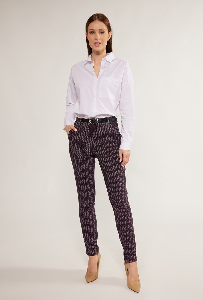 Eleganckie spodnie z wzorem - Monnari