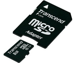 Karta pamięci TRANSCEND TS8GUSDU1, MicroSDHC, 8 GB + adapter