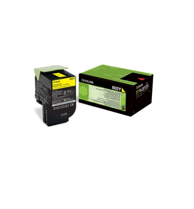 Toner LEXMARK 802Y, żółty, 1000 str.