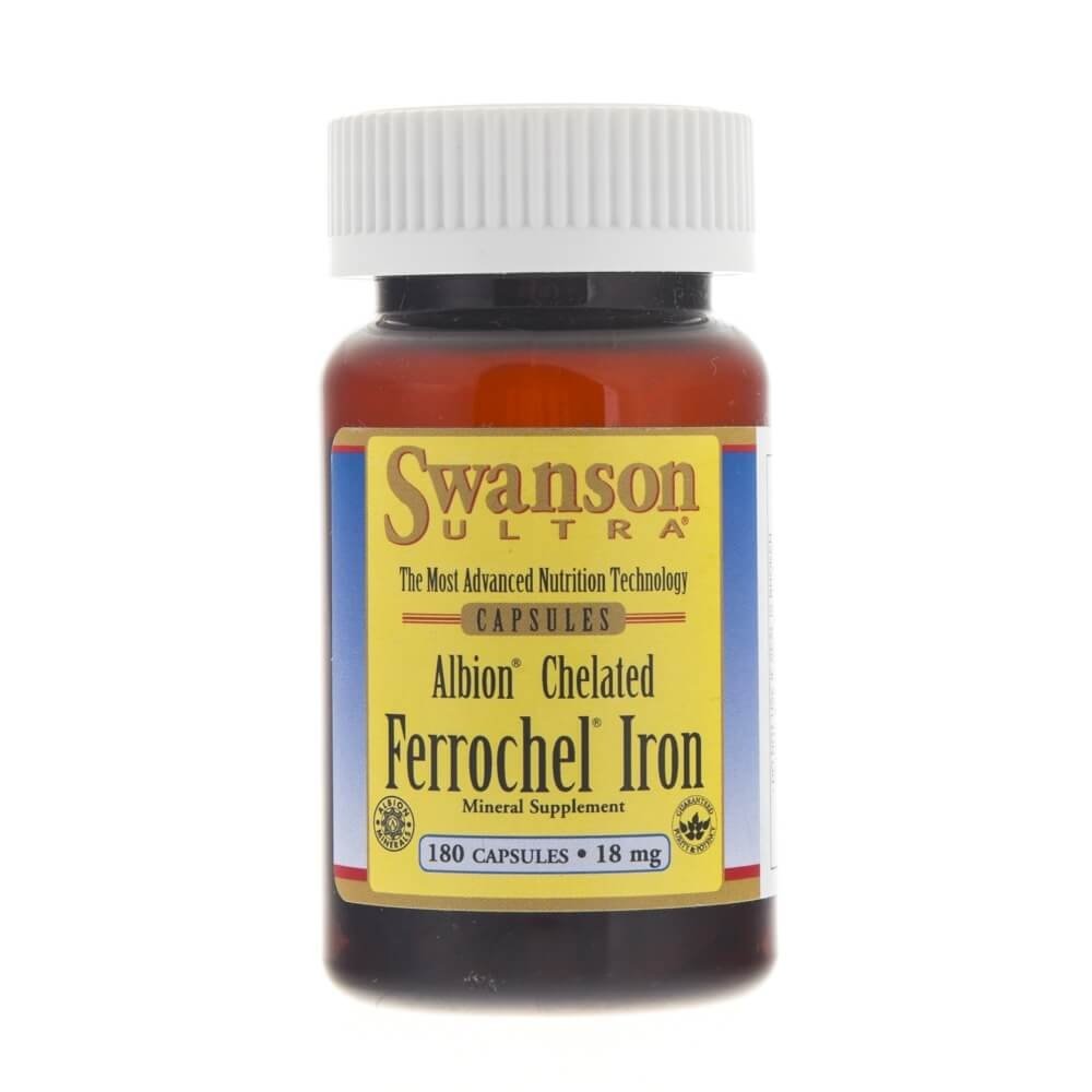 Swanson Albion Chelat Żelaza 18 mg, 180 kapsułek