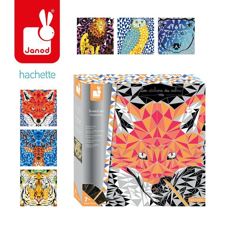 Janod Zestaw kreatywny do zdrapywania. Animetrics