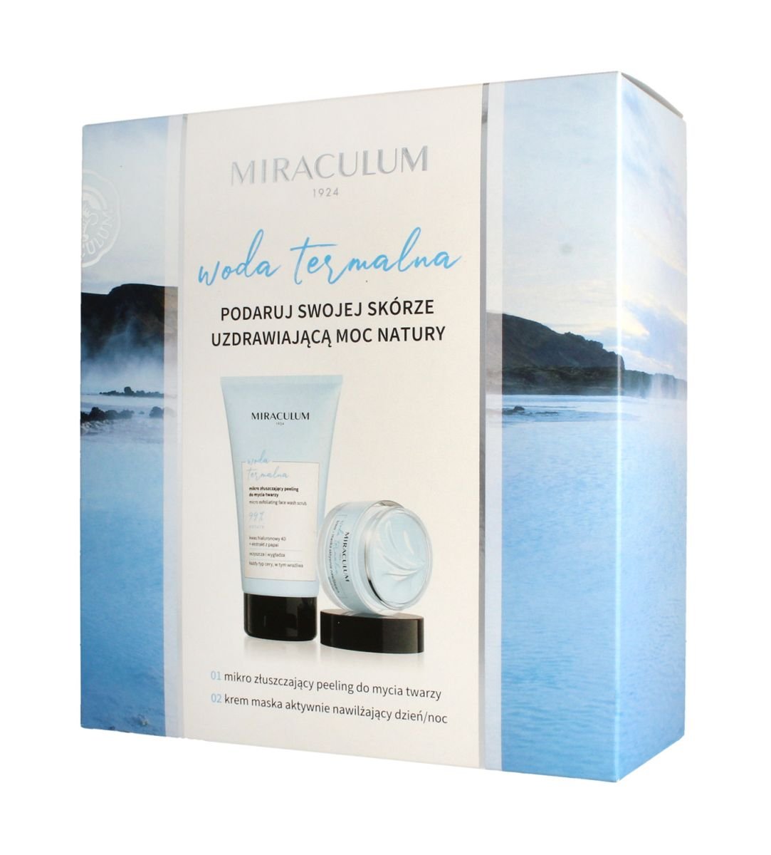 Miraculum Miraculum Woda Termalna Zestaw prezentowy Krem-maska 50ml+peeling do twarzy 150ml