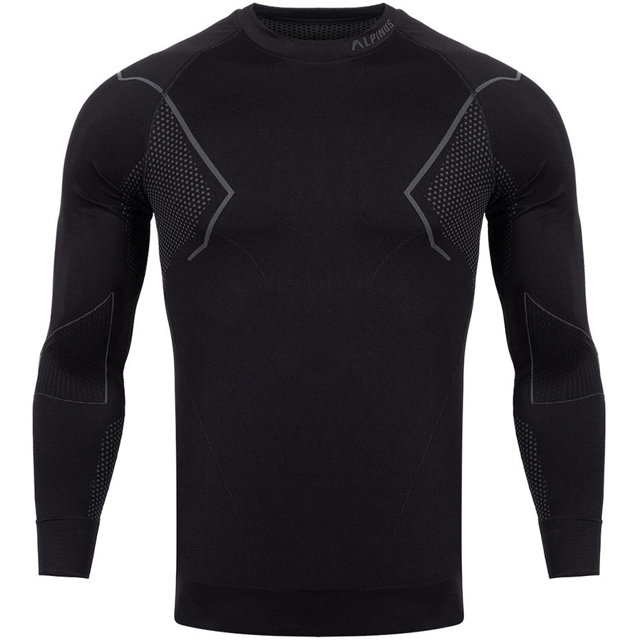 Bluza termoaktywna trekkingowa męska Alpinus Active Base Layer czarno-szara