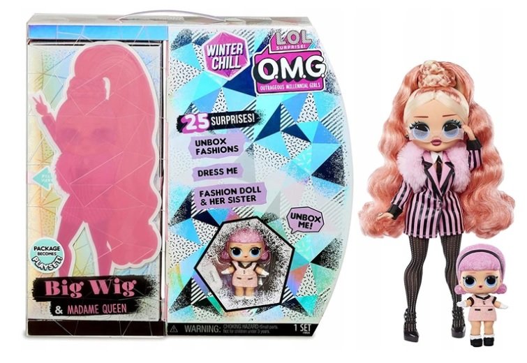 L.O.L Surprise OMG, lalki Winter Chill Big Wig i siostra MGA