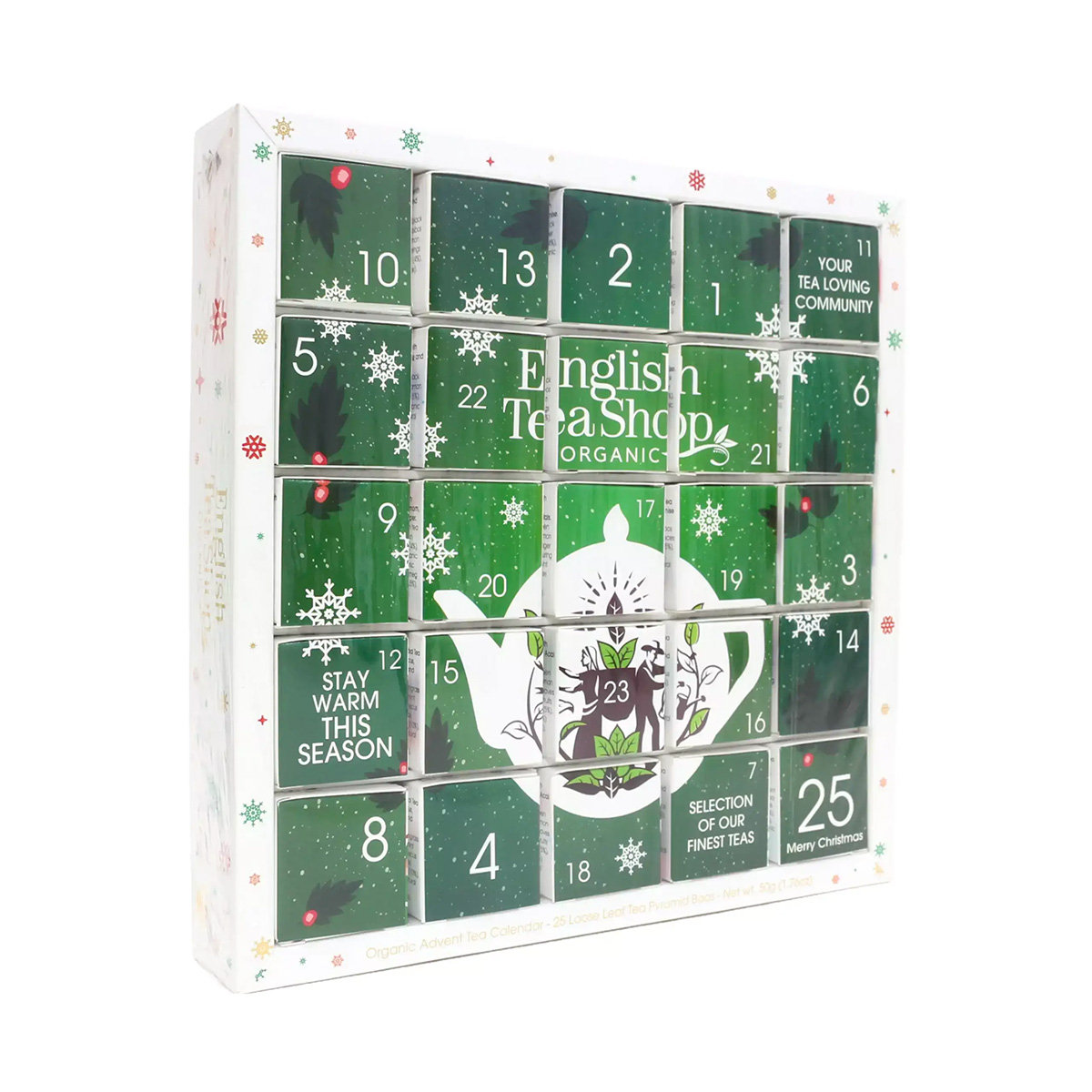 Kalendarz adwentowy Green Puzzle, 25 piramidek