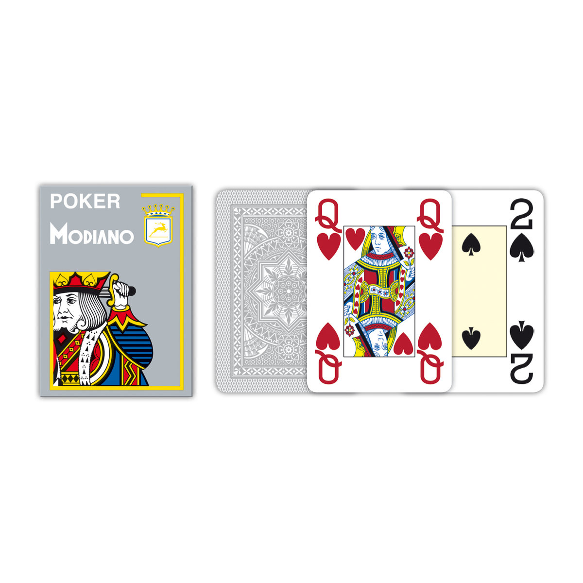Modiano, karty Poker 4J Cristallo, szare
