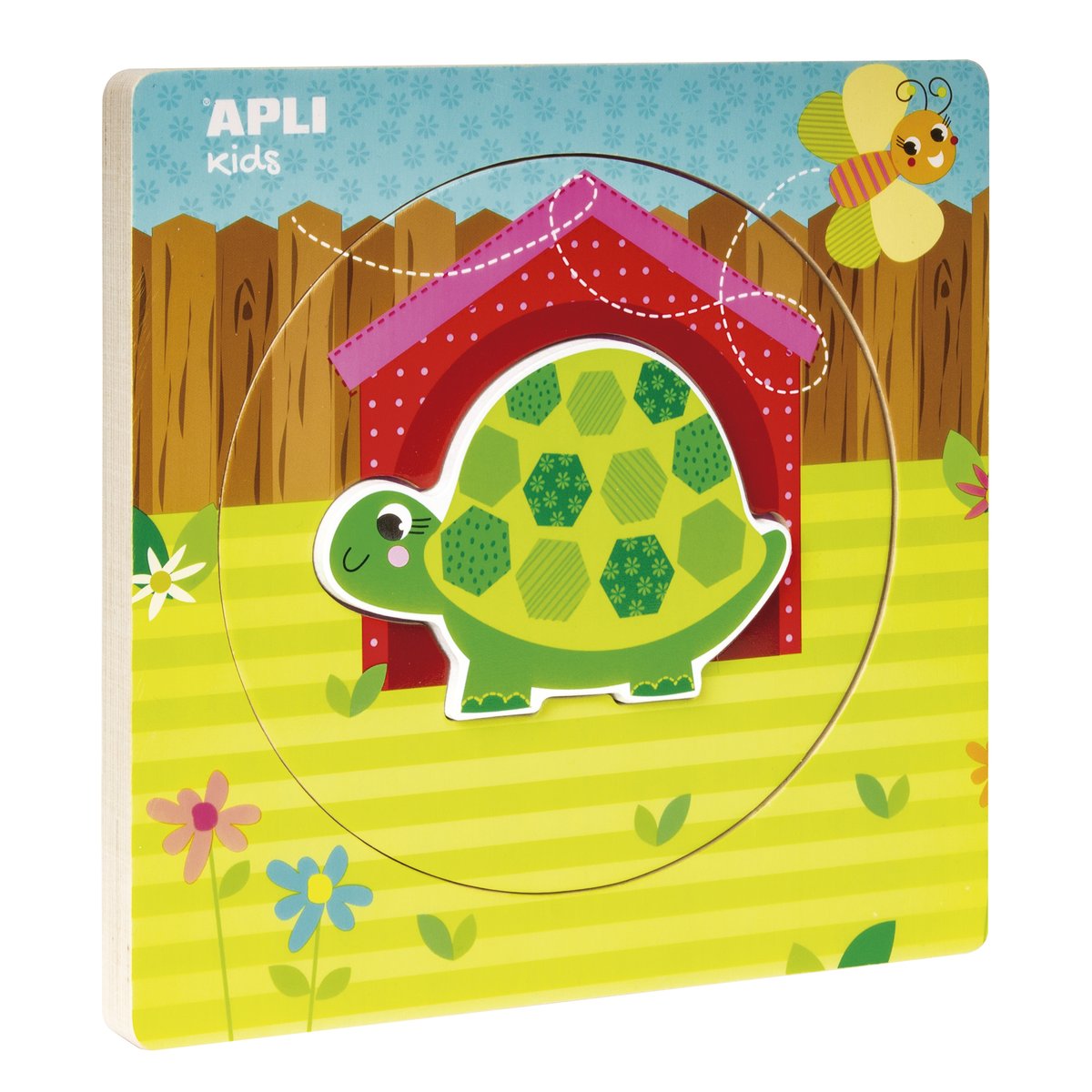 Apli Kids Drewniane puzzle z warstwami Kids - Żółw 2+
