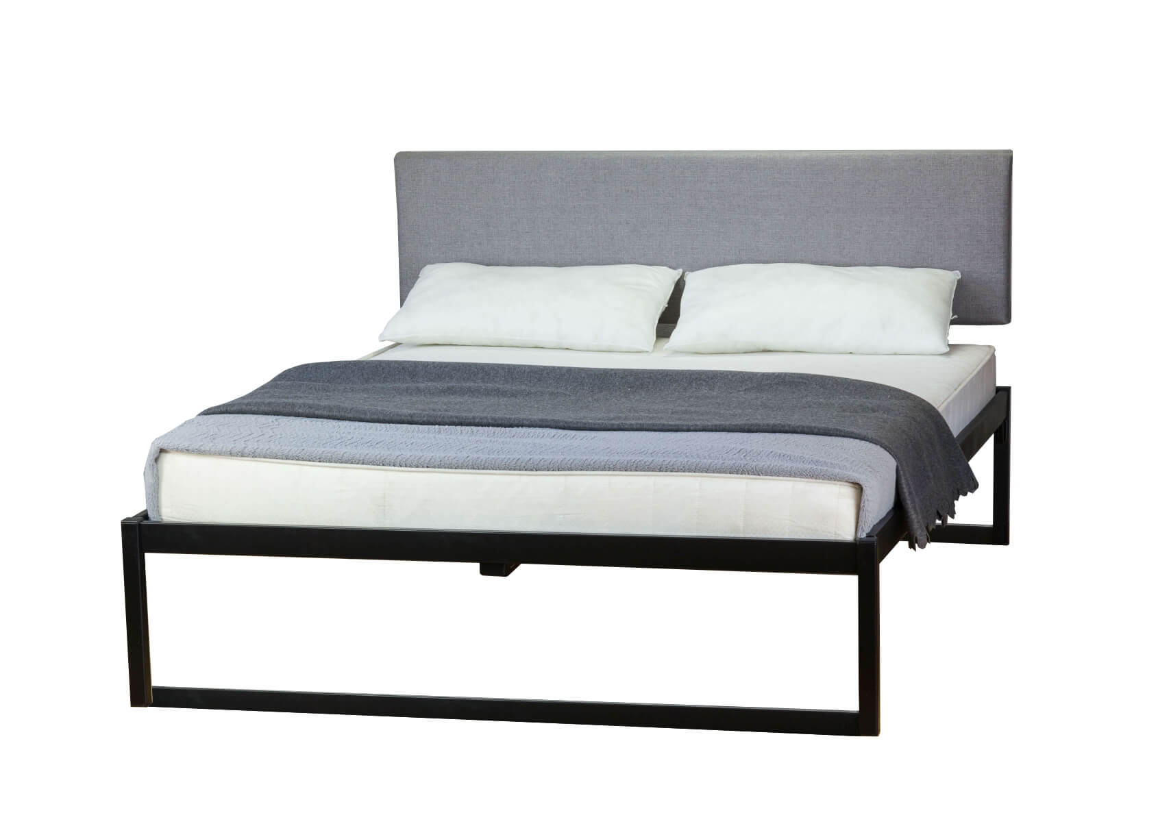 Łóżko metalowe tapicerowane 