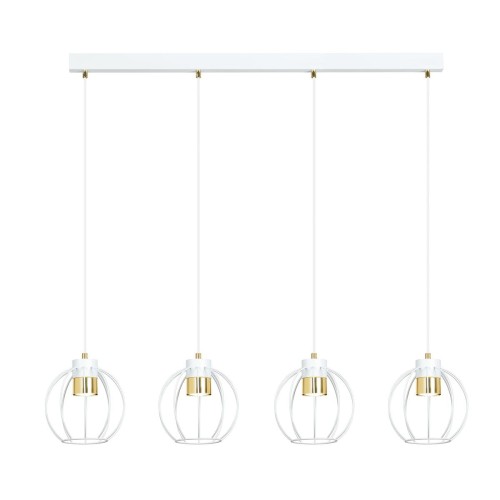 Lampa - cztery druciane klosze zwisające z listwy 1224/4 z serii AJAX
