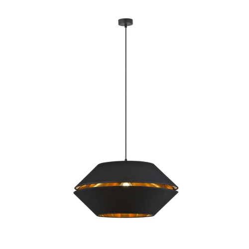 Elegancka lampa wisząca z czarno-złotym abażurem 1183/1 z serii PIANO