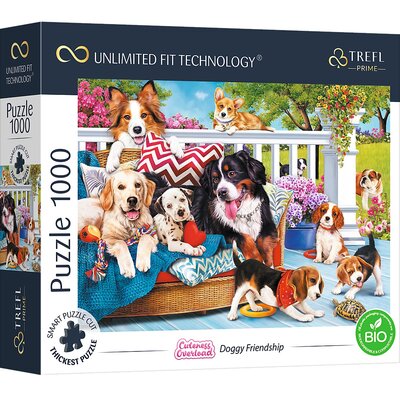 Trefl Prime - Puzzle UFT Cuteness Overload: Doggy Friendship - 1000 Elementów, Najgrubsza Tektura, BIO, Psy, Szczeniaki, Zwierzęta, Słodki Obrazek, Kreatywna Rozrywka dla Dorosłych i Dzieci od 12 Lat 10698