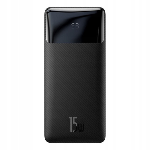 Baseus Powerbank Bipow 10000Mah, 2Xusb, Usb-C, 15W Czarny