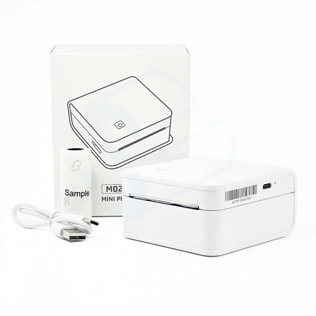 Mini drukarka etykiet Phomemo M02 Pro biała Bluetooth szer. do 53 mm 300 DPI | KUP z zamiennikami i oszczędzaj! - ZADZWOŃ 730 811 399 PROMOCJA!