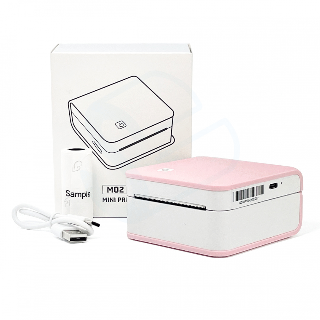 Mini drukarka etykiet Phomemo M02 Pro różowa Bluetooth szer. do 53 mm 300 DPI | KUP z zamiennikami i oszczędzaj! - ZADZWOŃ 730 811 399 PROMOCJA!