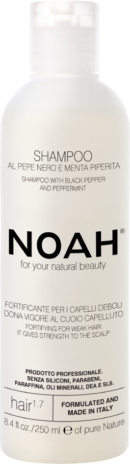 Black Noah 1.7 Weak Hair Shampoo with Pepper and Peppermint 250 ML by Noah