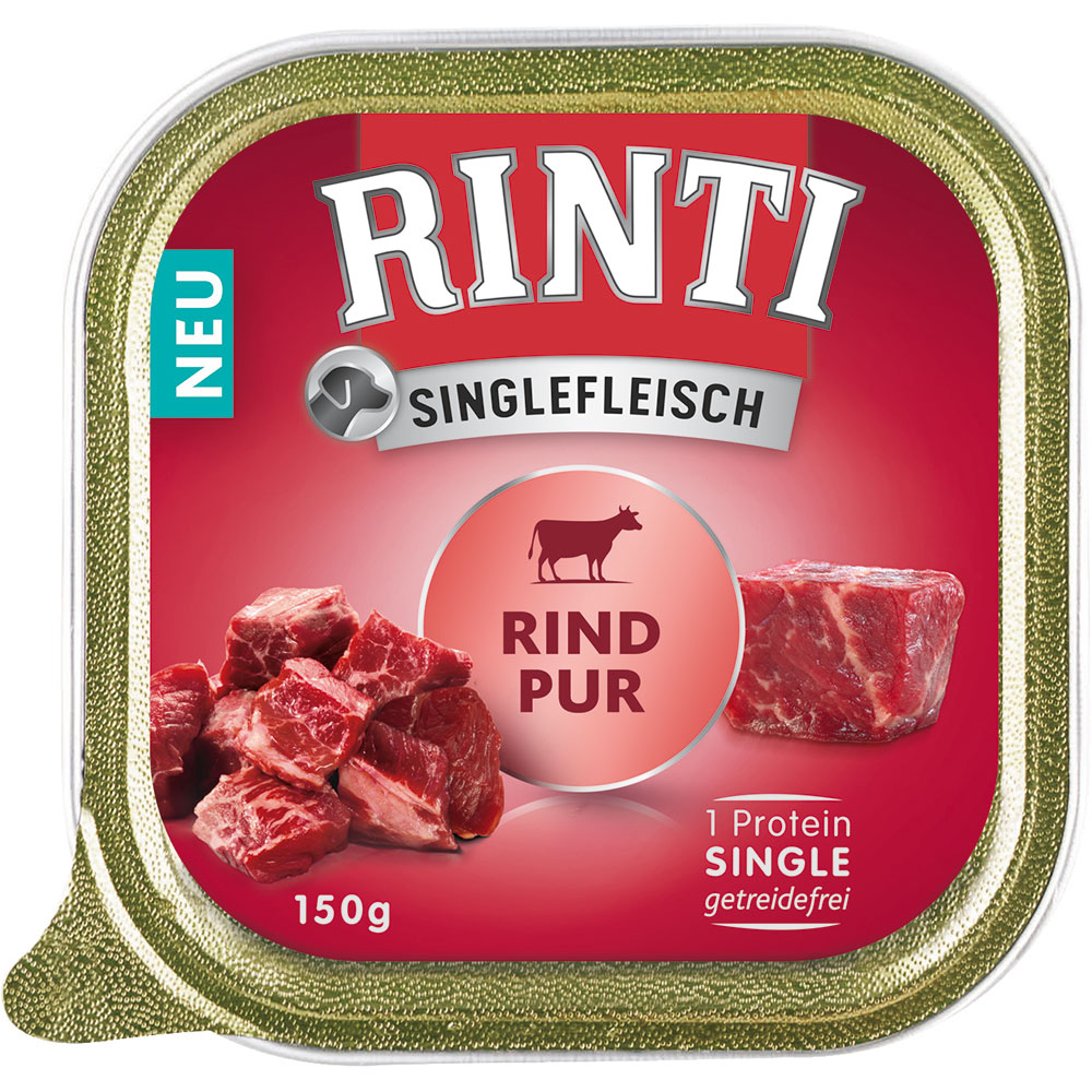10x 150g RINTI Singlefleisch, Czyste mięso z wołowiny, karma mokra dla psa