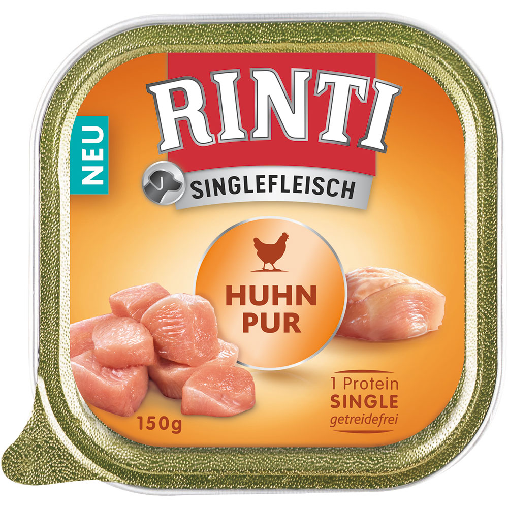 10x 150g RINTI Singlefleisch, Czyste mięso z kurczaka, karma mokra dla psa