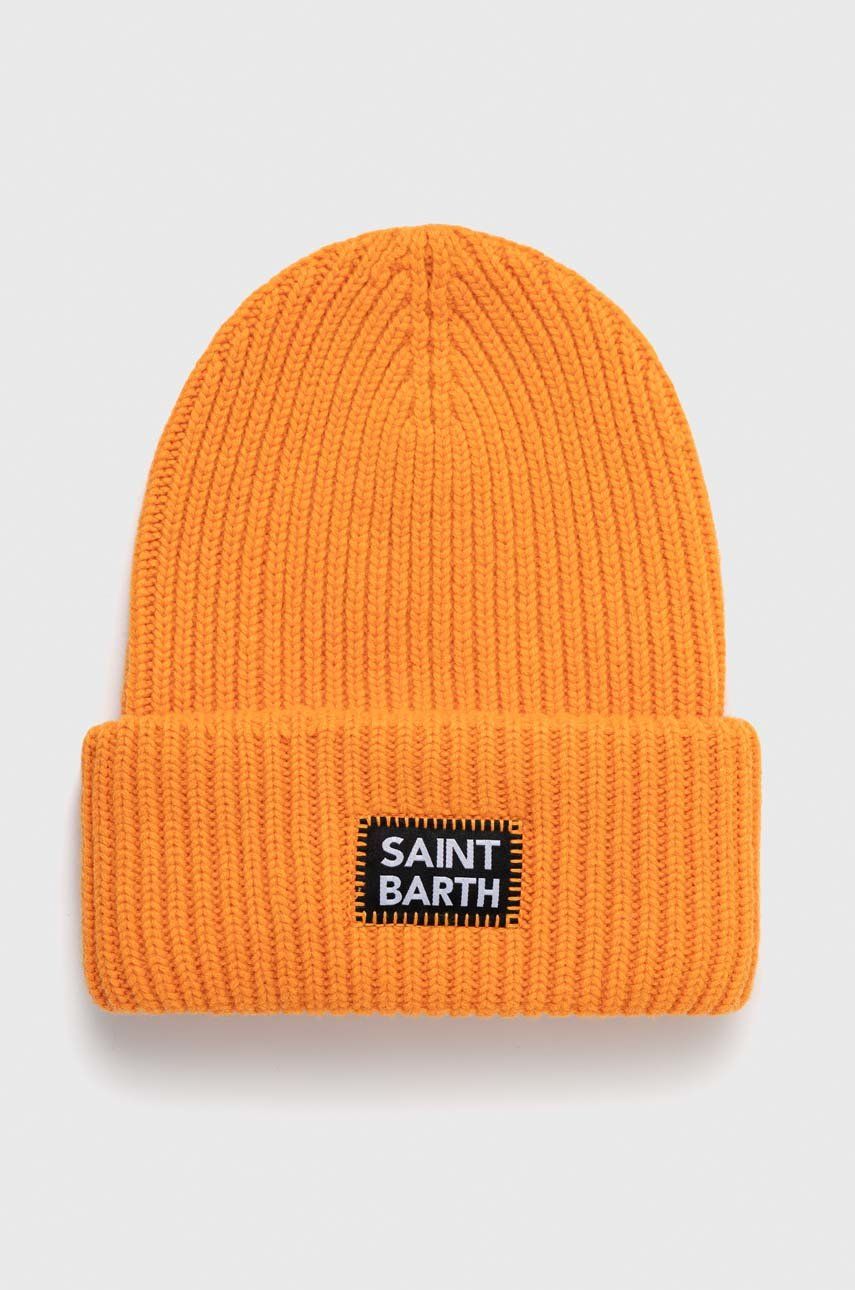 MC2 Saint Barth czapka z domieszką wełny kolor pomarańczowy z grubej dzianiny z domieszką wełny