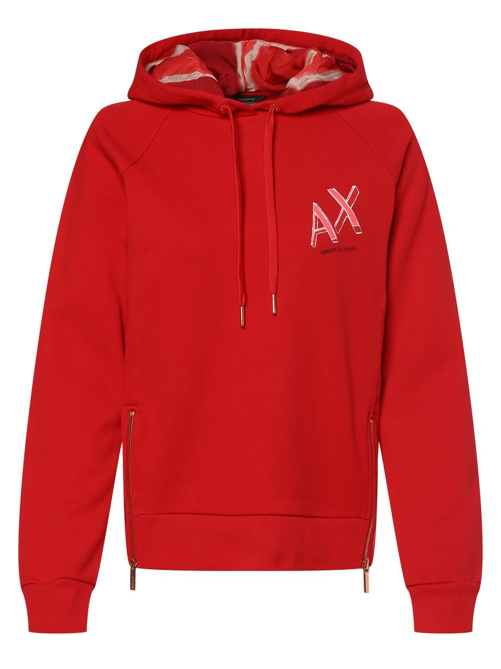 Armani Exchange - Damska bluza z kapturem, czerwony