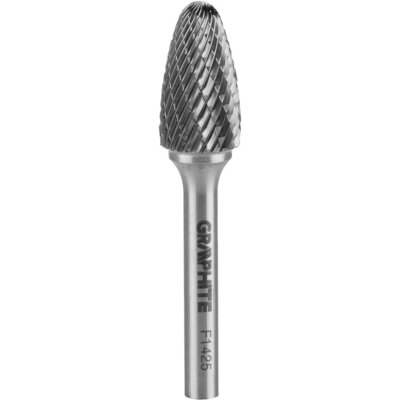 Graphite Frez do metalu HM typ F ostrołukowy zaokrąglony 14x25mm trzpień 6x45mm 55H373 55H373