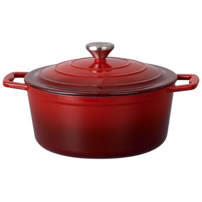 Garnek żeliwny INFINITO, 25 cm, czerwony, 4,7 l