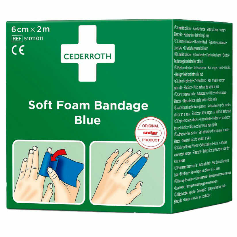 Plaster adhezyjny Cederroth Soft Foam Bandage Blue 6 cm x 2 m