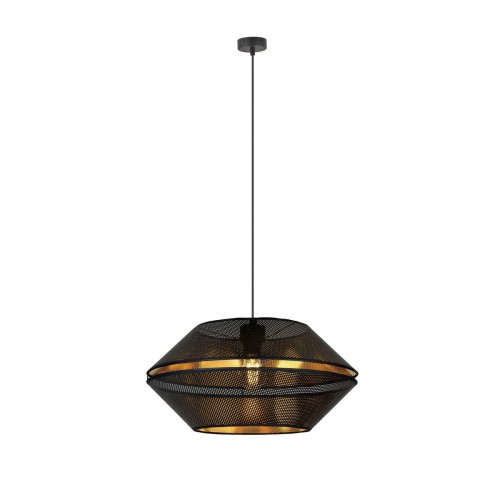 Czarno-złota lampa z perforowanym abażurem 1185/1 z serii MALIA
