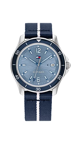 Tommy Hilfiger Damski analogowy zegarek kwarcowy z nylonowym paskiem 1782511, NIEBIESKI, pasek