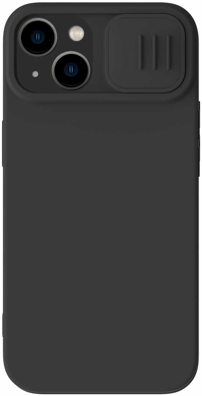 Nillkin CamShield Silky Silicone Case etui iPhone 14 Plus pokrowiec z osłoną na aparat czarny
