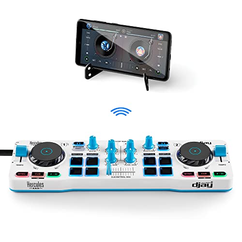 Hercules 4780955 DJControl Mix Blue Edition — bezprzewodowy kontroler DJ z technologii Bluetooth do smartfonów