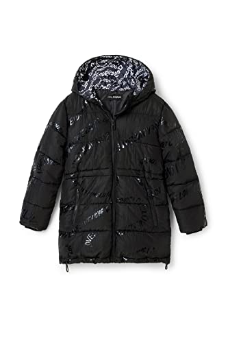 Desigual Girl's Black Padded_Letters 2000, 10 Years