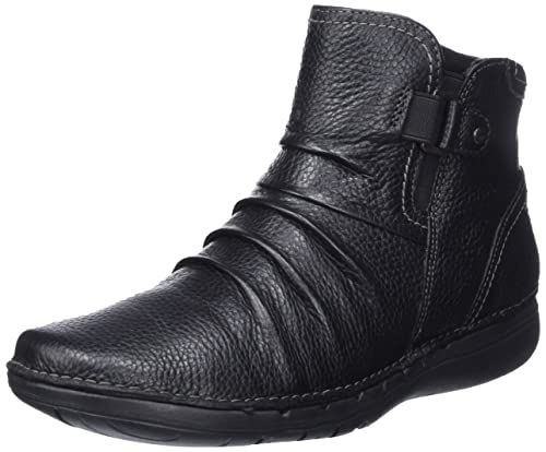 Clarks Damski top Un Loop Chelsea Boot, czarna skóra, 37 EU