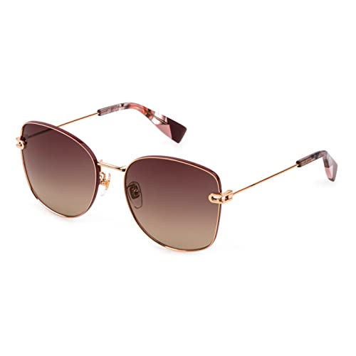 Furla Damskie okulary przeciwsłoneczne Sfu457n, błyszczące różowe złoto, z kol.parts, 56