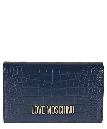 Love Moschino Damska torba na ramię Borsa Pu St.Croco Blue Denim, 14 x 5