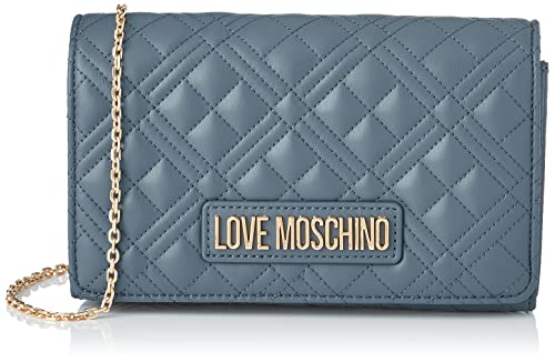 Love Moschino Damska torba na ramię Borsa pikowana PU z niebieskim denim, 19 x 26 x 9