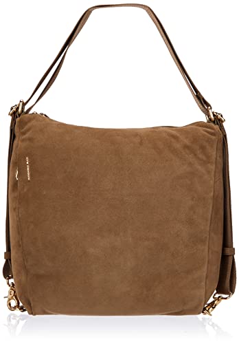 Mandarina Duck Damskie miękkie aksamitne torebki na ramię z krzyżem, taupe, Taglia Unica