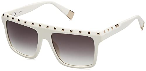 Furla Damskie okulary przeciwsłoneczne Sfu535, błyszczące Full Cream, 52