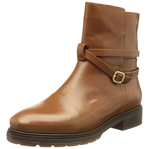 Tommy Hilfiger Damski skórzany pasek niskie buty moda, Zimowy koniak, 36 EU