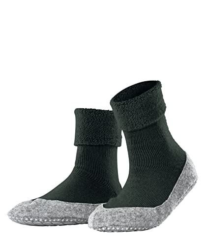 FALKE Damskie skarpety Cosyshoe wzmocnione wełniane skarpety bez wzoru, oddychające, nadruk z wypustkami, antypoślizgowe na podeszwie, 1 para skarpet do kapci, zielone (Pine Grove 7337), 37-38